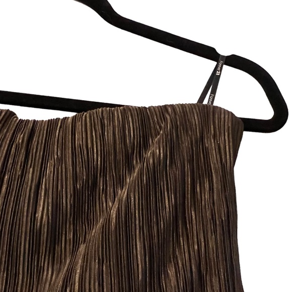 FOREVER 21 Strapless Brown and Gold Mini Dress - Picture 3 of 6